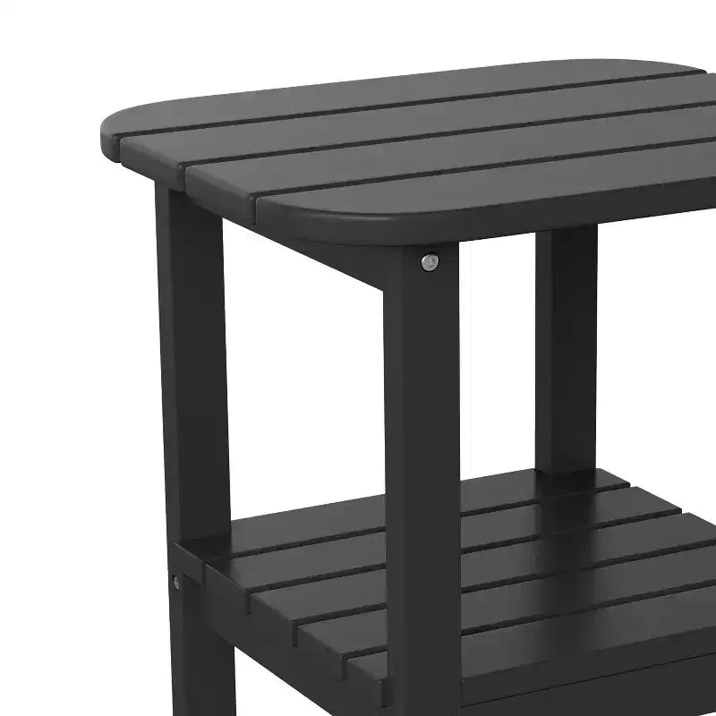 Merrick Lane 2-Tier Adirondack Side Table, All-Weather HDPE Indoor/Outdoor Accent Table