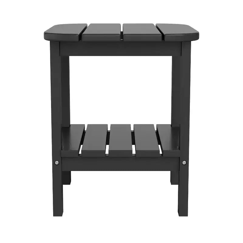 Merrick Lane 2-Tier Adirondack Side Table, All-Weather HDPE Indoor/Outdoor Accent Table