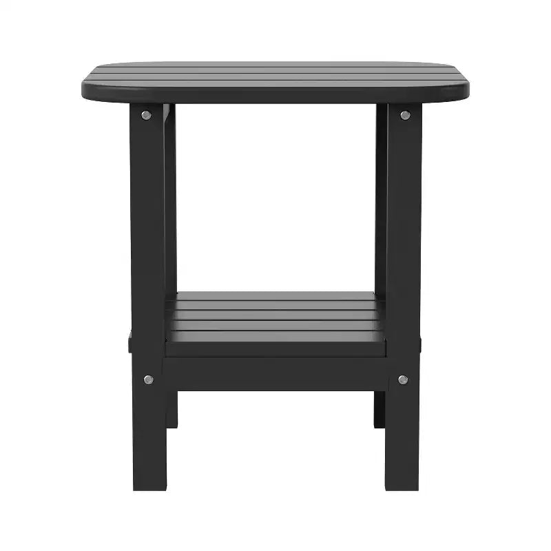 Merrick Lane 2-Tier Adirondack Side Table, All-Weather HDPE Indoor/Outdoor Accent Table