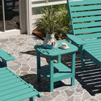 Merrick Lane 2-Tier Adirondack Side Table, All-Weather HDPE Indoor/Outdoor Accent Table