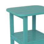 Merrick Lane 2-Tier Adirondack Side Table, All-Weather HDPE Indoor/Outdoor Accent Table