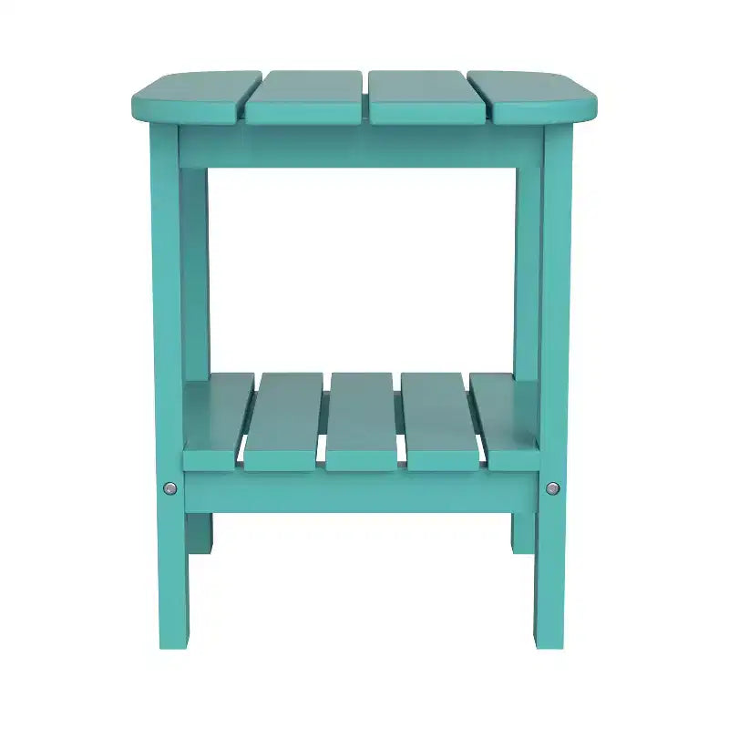 Merrick Lane 2-Tier Adirondack Side Table, All-Weather HDPE Indoor/Outdoor Accent Table