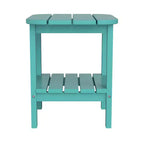 Merrick Lane 2-Tier Adirondack Side Table, All-Weather HDPE Indoor/Outdoor Accent Table