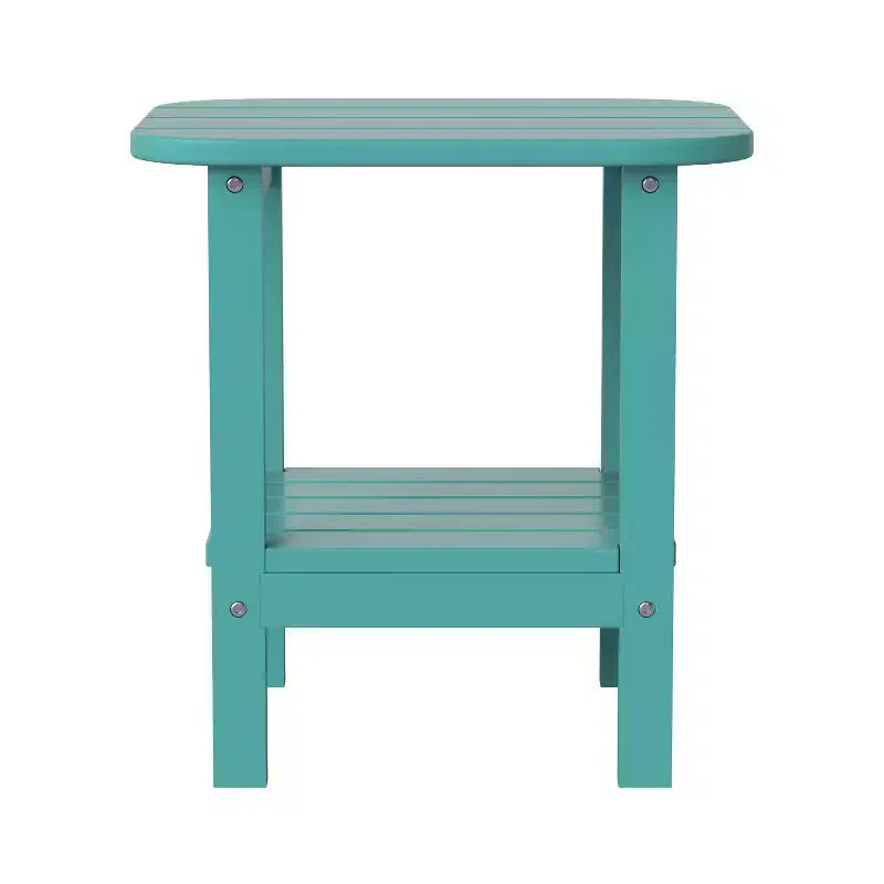 Merrick Lane 2-Tier Adirondack Side Table, All-Weather HDPE Indoor/Outdoor Accent Table