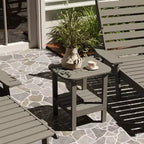 Merrick Lane 2-Tier Adirondack Side Table, All-Weather HDPE Indoor/Outdoor Accent Table