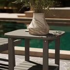 Merrick Lane 2-Tier Adirondack Side Table, All-Weather HDPE Indoor/Outdoor Accent Table