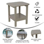 Merrick Lane 2-Tier Adirondack Side Table, All-Weather HDPE Indoor/Outdoor Accent Table