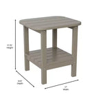 Merrick Lane 2-Tier Adirondack Side Table, All-Weather HDPE Indoor/Outdoor Accent Table