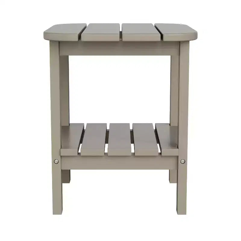 Merrick Lane 2-Tier Adirondack Side Table, All-Weather HDPE Indoor/Outdoor Accent Table