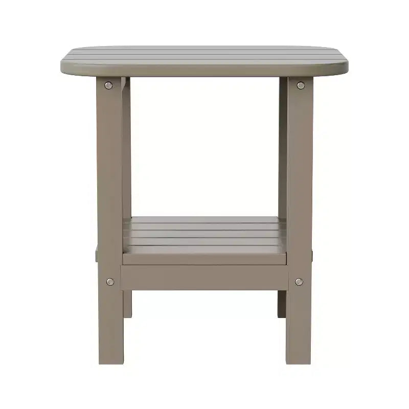 Merrick Lane 2-Tier Adirondack Side Table, All-Weather HDPE Indoor/Outdoor Accent Table