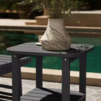 Merrick Lane 2-Tier Adirondack Side Table, All-Weather HDPE Indoor/Outdoor Accent Table