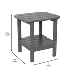 Merrick Lane 2-Tier Adirondack Side Table, All-Weather HDPE Indoor/Outdoor Accent Table