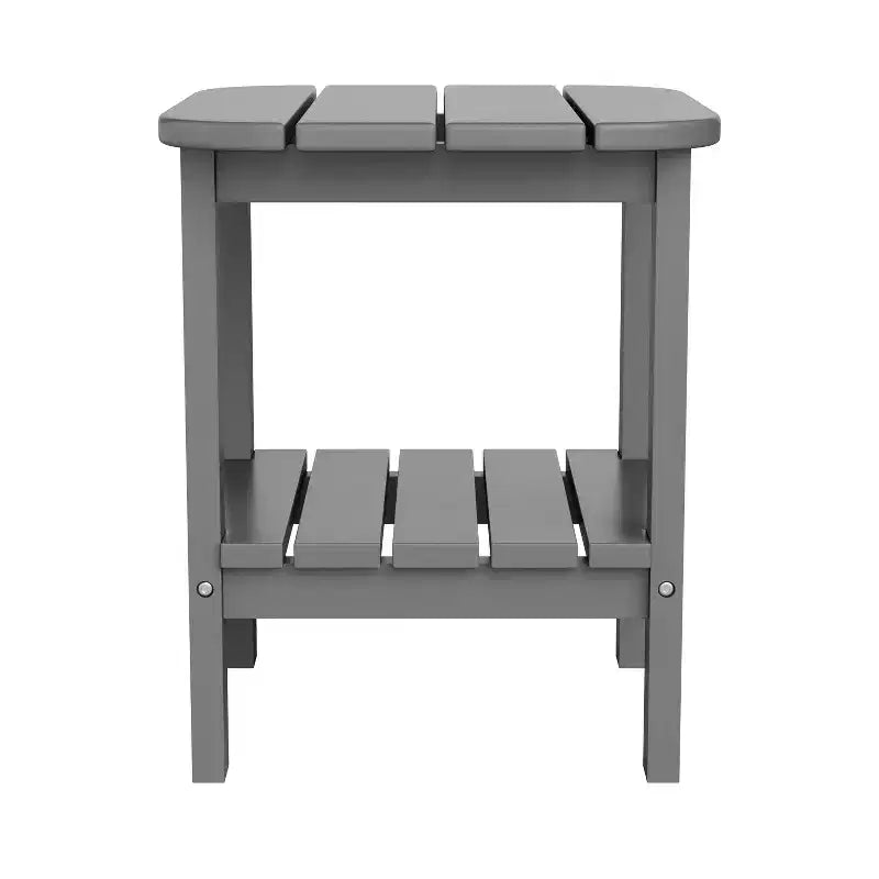 Merrick Lane 2-Tier Adirondack Side Table, All-Weather HDPE Indoor/Outdoor Accent Table