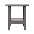 Merrick Lane 2-Tier Adirondack Side Table, All-Weather HDPE Indoor/Outdoor Accent Table