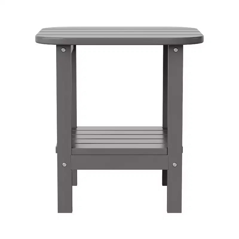 Merrick Lane 2-Tier Adirondack Side Table, All-Weather HDPE Indoor/Outdoor Accent Table