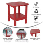 Merrick Lane 2-Tier Adirondack Side Table, All-Weather HDPE Indoor/Outdoor Accent Table