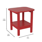 Merrick Lane 2-Tier Adirondack Side Table, All-Weather HDPE Indoor/Outdoor Accent Table