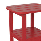 Merrick Lane 2-Tier Adirondack Side Table, All-Weather HDPE Indoor/Outdoor Accent Table