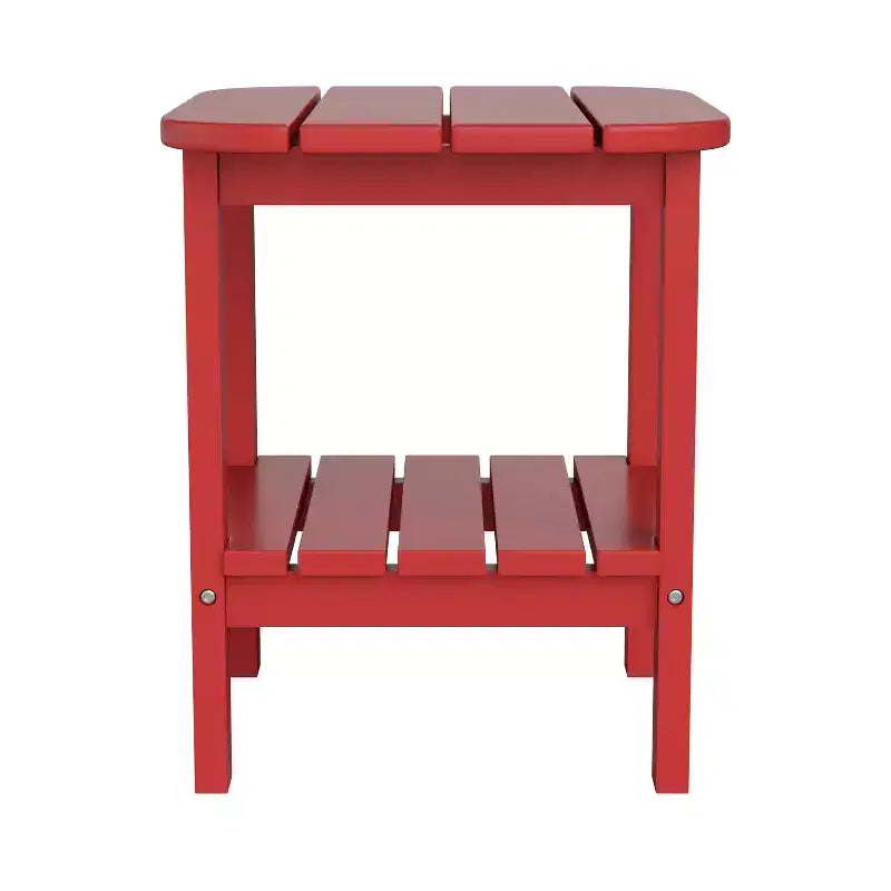 Merrick Lane 2-Tier Adirondack Side Table, All-Weather HDPE Indoor/Outdoor Accent Table
