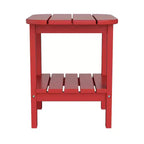 Merrick Lane 2-Tier Adirondack Side Table, All-Weather HDPE Indoor/Outdoor Accent Table