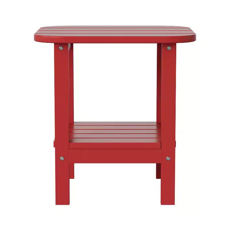 Merrick Lane 2-Tier Adirondack Side Table, All-Weather HDPE Indoor/Outdoor Accent Table