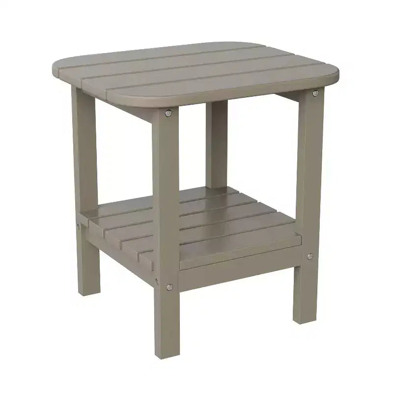 Merrick Lane Tavolino laterale Adirondack a 2 ripiani, Tavolino d'appoggio per interni/esterni in HDPE resistente a tutte le stagioni