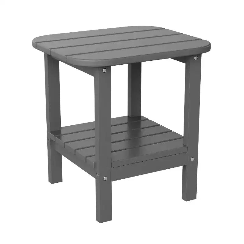 Merrick Lane Tavolino laterale Adirondack a 2 ripiani, Tavolino d'appoggio per interni/esterni in HDPE resistente a tutte le stagioni