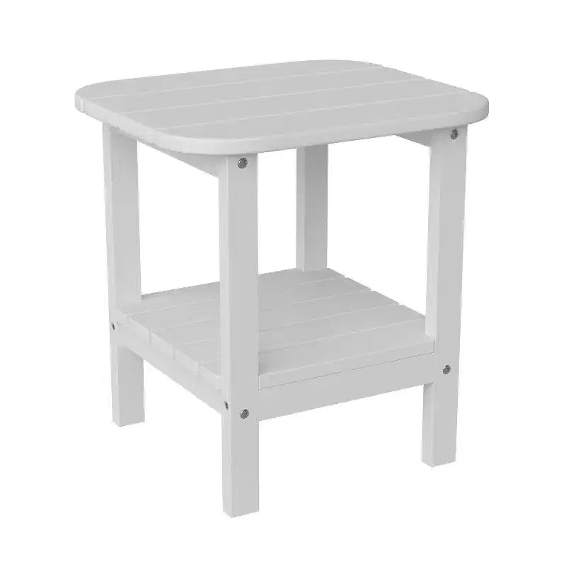 Merrick Lane Tavolino laterale Adirondack a 2 ripiani, Tavolino d'appoggio per interni/esterni in HDPE resistente a tutte le stagioni