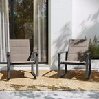 Flash Furniture Brazos Set of 2 Outdoor Rocking Chairs with Flex Comfort Material and Metal Frame