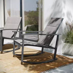 Flash Furniture Brazos Set of 2 Outdoor Rocking Chairs with Flex Comfort Material and Metal Frame