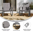 Flash Furniture Brazos Set of 2 Outdoor Rocking Chairs with Flex Comfort Material and Metal Frame