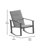 Flash Furniture Brazos Set of 2 Outdoor Rocking Chairs with Flex Comfort Material and Metal Frame