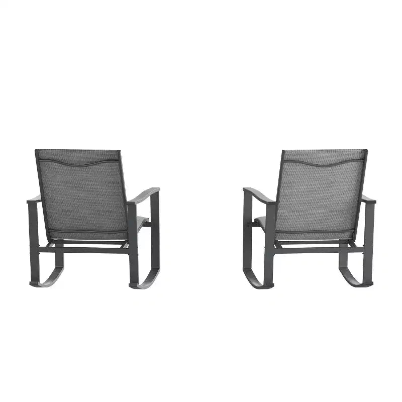 Flash Furniture Brazos Set of 2 Outdoor Rocking Chairs with Flex Comfort Material and Metal Frame