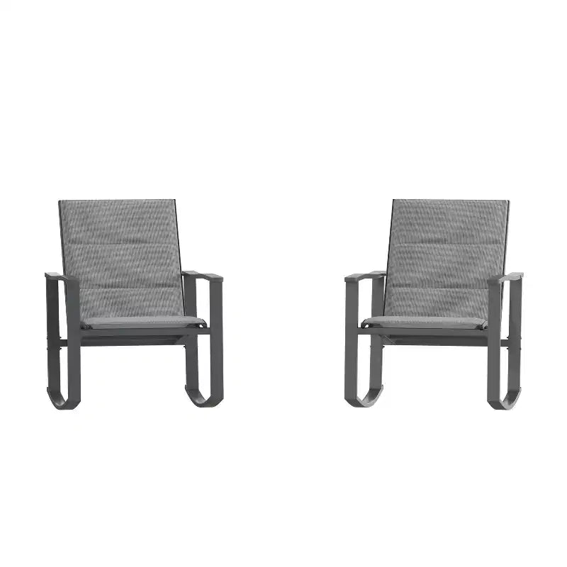Flash Furniture Brazos Set of 2 Outdoor Rocking Chairs with Flex Comfort Material and Metal Frame