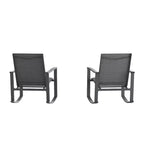 Flash Furniture Brazos Set of 2 Outdoor Rocking Chairs with Flex Comfort Material and Metal Frame