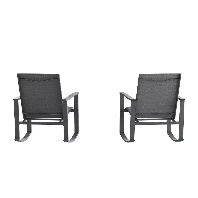 Flash Furniture Brazos Set of 2 Outdoor Rocking Chairs with Flex Comfort Material and Metal Frame