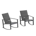 Flash Furniture Brazos Set of 2 Outdoor Rocking Chairs with Flex Comfort Material and Metal Frame