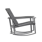 Merrick Lane Set of 2 Flex Comfort Outdoor Rocking Chairs with Steel Frames