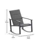 Merrick Lane Set of 2 Flex Comfort Outdoor Rocking Chairs with Steel Frames
