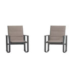 Emma and Oliver Set of 2 Outdoor Rocking Chairs with Flex Comfort Material and Metal Frame