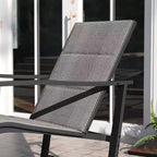 Emma and Oliver Set of 2 Outdoor Rocking Chairs with Flex Comfort Material and Metal Frame