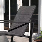 Emma and Oliver Set of 2 Outdoor Rocking Chairs with Flex Comfort Material and Metal Frame