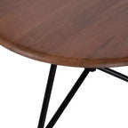 Tavolino da Caffè Rotondo in Legno Kate e Laurel Pallson, 28x28x18, Marrone Noce e Nero