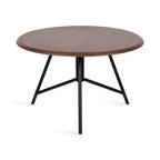 Tavolino da Caffè Rotondo in Legno Kate e Laurel Pallson, 28x28x18, Marrone Noce e Nero