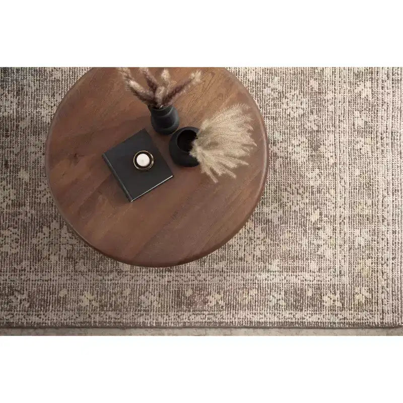 Tavolino da Caffè Rotondo in Legno Kate e Laurel Pallson, 28x28x18, Marrone Noce e Nero