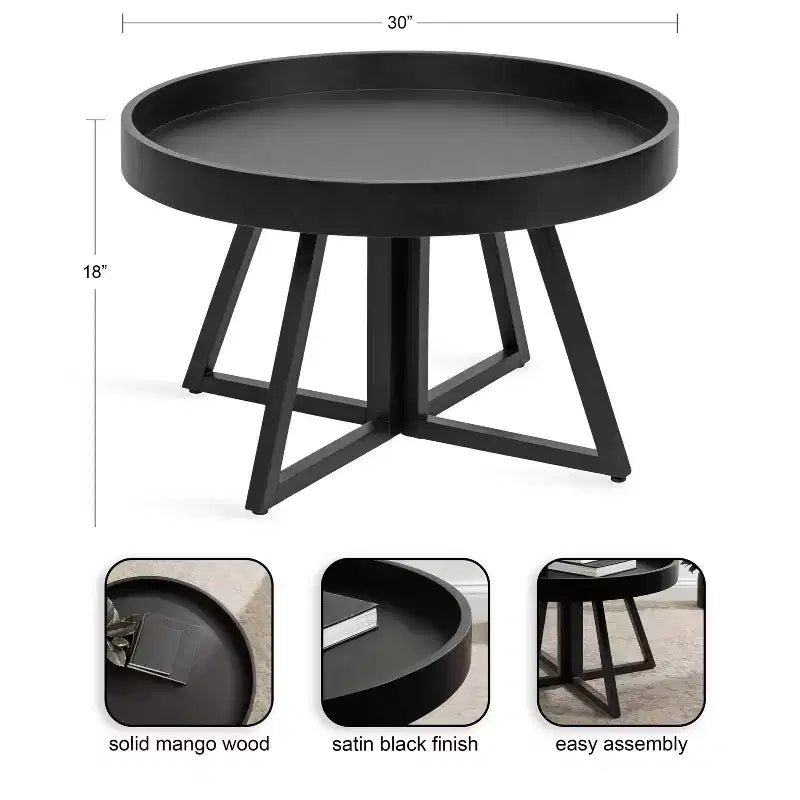 Kate and Laurel Avery Round Wood Coffee Table