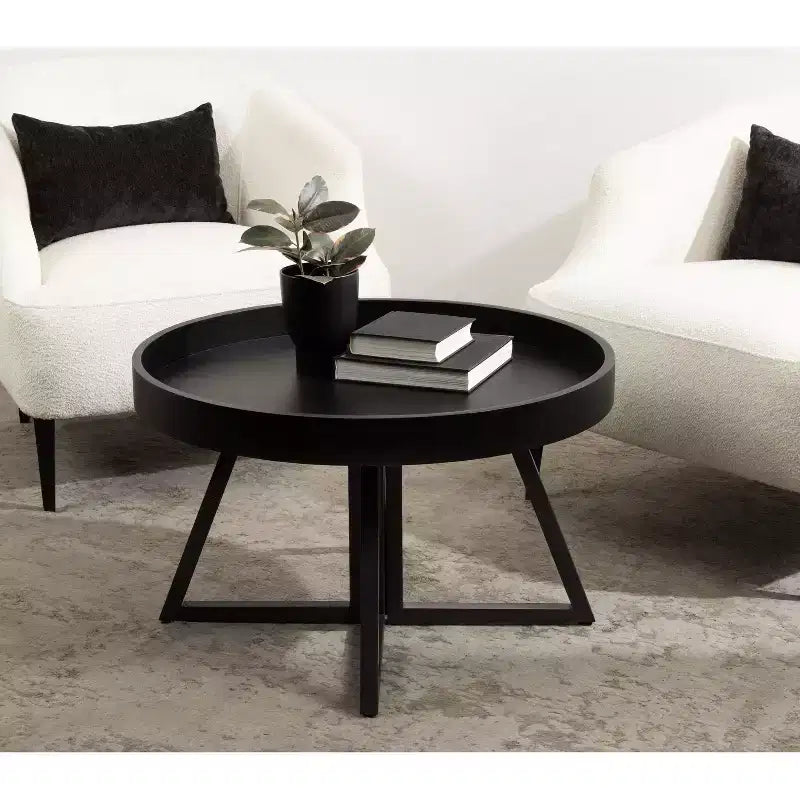 Kate and Laurel Avery Round Wood Coffee Table