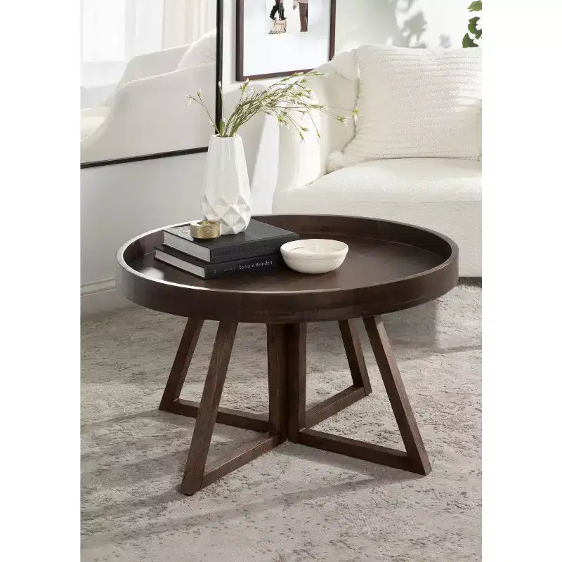 Kate and Laurel Avery Round Wood Coffee Table