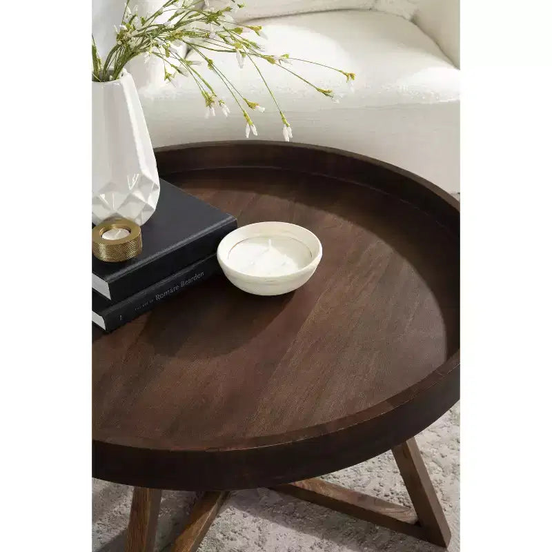 Kate and Laurel Avery Round Wood Coffee Table