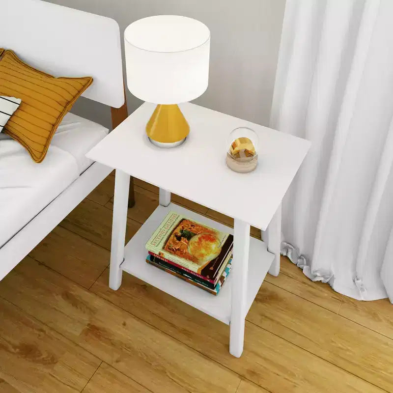 Max & Lily Solid Wood Nightstand, Mid-Century Modern Bedside Table, Side Table for Bedroom
